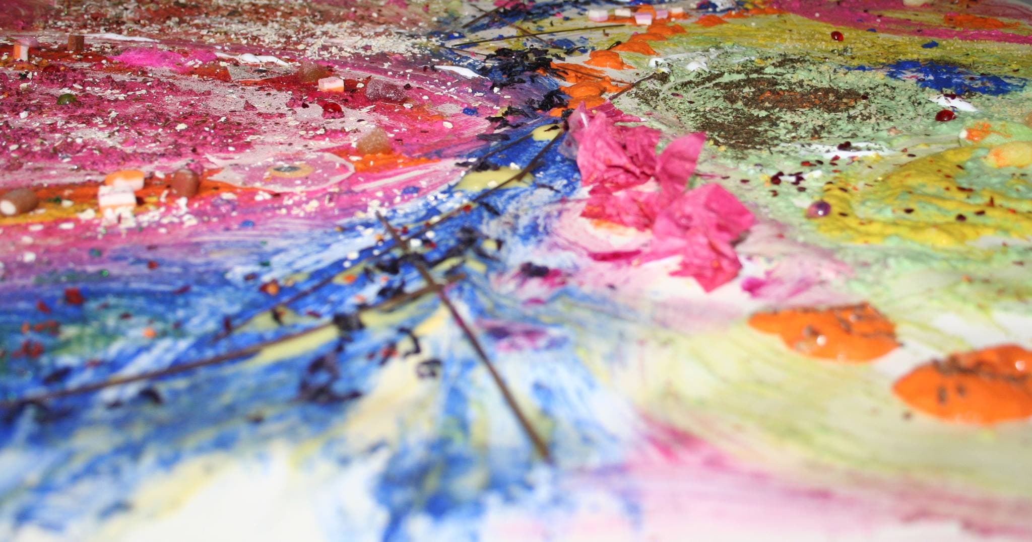 Colorful art therapy painting materials